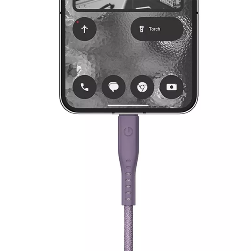 ENERGEA Flow USB-C į USB-C laidas 1,5 m Violetinis 240W 5A PD Greitas įkrovimas