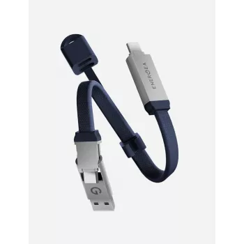 ENERGEA Sheath Key 2-in-1 USB-C į USB-C/USB-A laidas 15 cm mėlynas 60W 480Mbps
