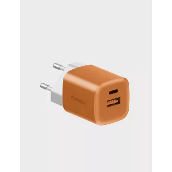 ENERGEA Ampcharge GaN35 USB-C/USB-A PD/PPS/QC3.0 35W sieninis įkroviklis, oranžinis