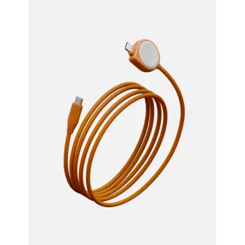 ENERGEA Flow Duo Watch 2-in-1 USB-C į USB-C + Apple Watch įkroviklis 480 Mbps 60 W 1,5 m Oranžinis