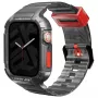 Skinarma Saido 2-in-1 Strap & Case, Apple Watch 45/44mm, Smoke