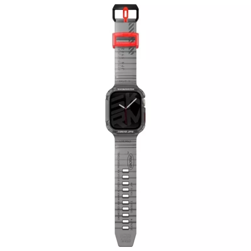 Skinarma Saido 2-in-1 Strap & Case, Apple Watch 45/44mm, Smoke