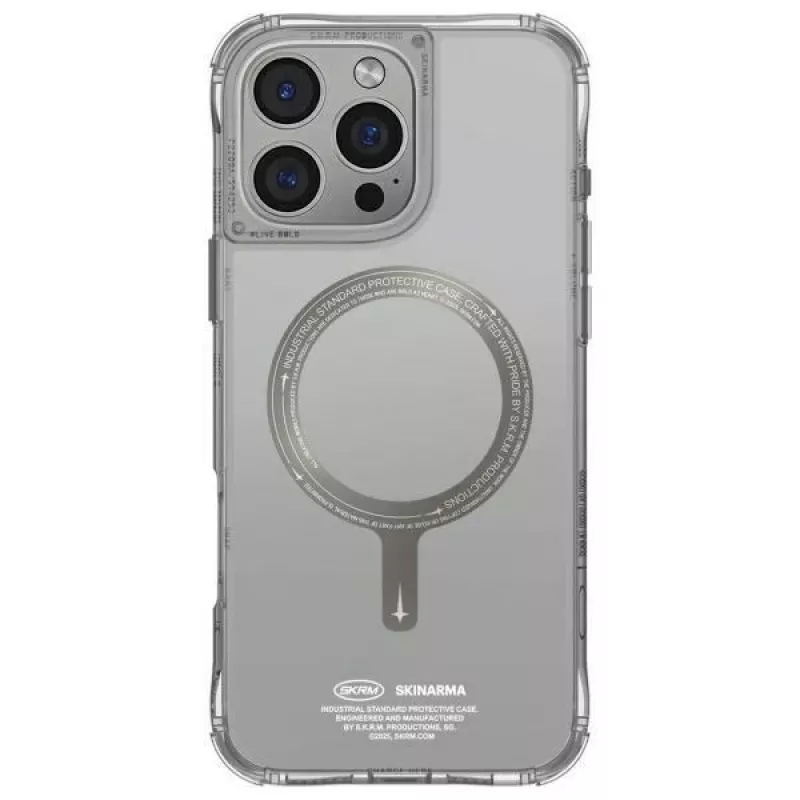 Skinarma Saido Dėklas, skirtas iPhone 16 Pro 6,3 colio, su magnetiniu įkrovimu, titano spalvos