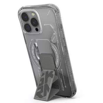 Skinarma Helio iPhone 16 Pro 6.3 colio magnetinis dėklas su rankena ir stovu Titanium