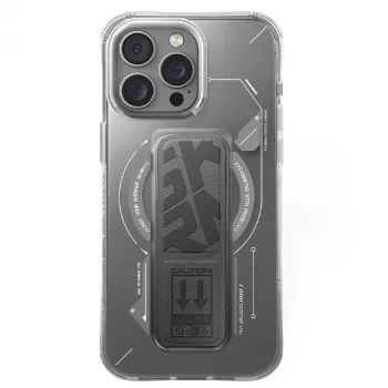 Skinarma Helio iPhone 16 Pro 6.3 colio magnetinis dėklas su rankena ir stovu Titanium