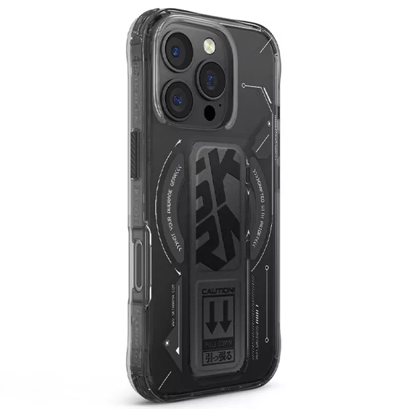 SKINARMA Helio iPhone 16 Pro 6.3 inch Magnetic Charging + Grip Stand Case Black