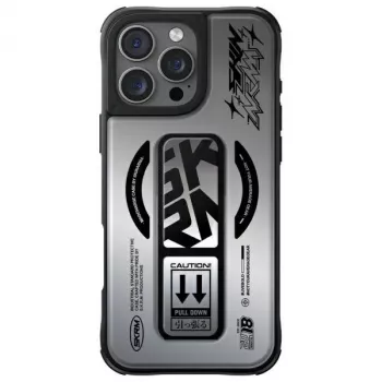 SKINARMA Kira Kobai iPhone 16 Pro 6.3 col. Dėklas su Magnetiniu Laikikliu-Stovu Chromuotas