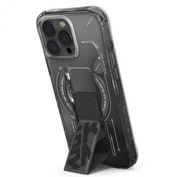Skinarma Helio Dėklas, skirtas iPhone 16 Pro Max 6,9 colio, su magnetiniu įkrovimu ir rankenos stovu, juodas