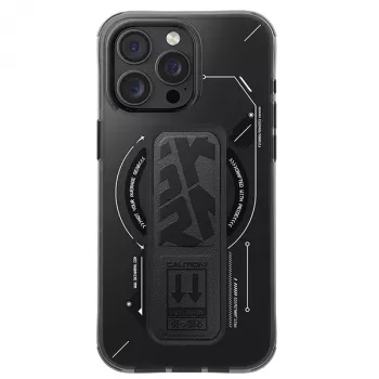 Skinarma Helio Dėklas, skirtas iPhone 16 Pro Max 6,9 colio, su magnetiniu įkrovimu ir rankenos stovu, juodas