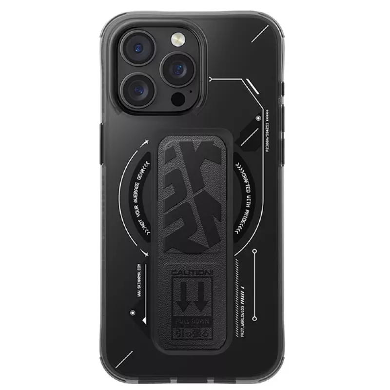 Skinarma Helio Dėklas, skirtas iPhone 16 Pro Max 6,9 colio, su magnetiniu įkrovimu ir rankenos stovu, juodas