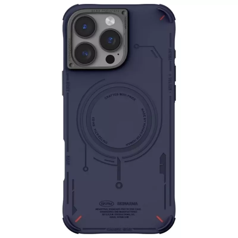 SKINARMA Mecha Dėklas, skirtas iPhone 16 Pro 6,3 colio, su magnetiniu įkrovimu, tamsiai mėlynas