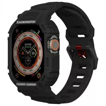 Skinarma Mecha 2in1 Apsauginis Dėklas ir Dirželis Apple Watch Ultra 49mm – Juodas