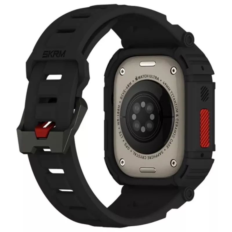 Skinarma Mecha 2in1 Apsauginis Dėklas ir Dirželis Apple Watch Ultra 49mm – Juodas