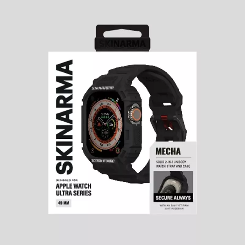 Skinarma Mecha 2in1 Apsauginis Dėklas ir Dirželis Apple Watch Ultra 49mm – Juodas