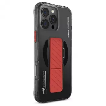 Skinarma Axon Dėklas, skirtas iPhone 16 Pro 6,3 colio, su magnetiniu įkrovimu ir rankenos stovu, juodas