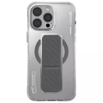 Skinarma Axon Dėklas, skirtas iPhone 16 Pro Max 6,9 colio, magnetinis įkrovimas + laikymo stovas, titano spalvos