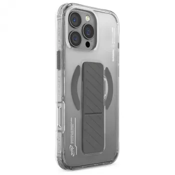 Skinarma Axon Dėklas, skirtas iPhone 16 Pro Max 6,9 colio, magnetinis įkrovimas + laikymo stovas, titano spalvos