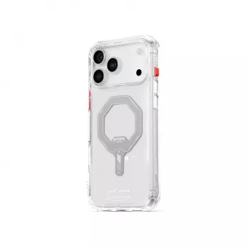 SKINARMA Saido Magnetic Charging Case, skirta Apple iPhone 17 Pro, permatomas