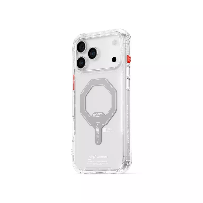 SKINARMA Saido Magnetic Charging Case, skirta Apple iPhone 17 Pro, permatomas
