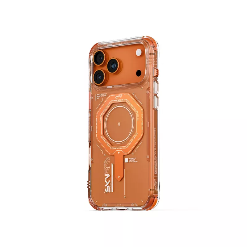 Skinarma Magma Magnetic Charging Case, skirta iPhone 17 Pro Max, oranžinė