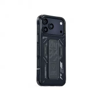 SKINARMA Helio Dėklas, skirtas iPhone 17 Pro, su magnetiniu įkrovimu ir rankenos stovu, Graphite