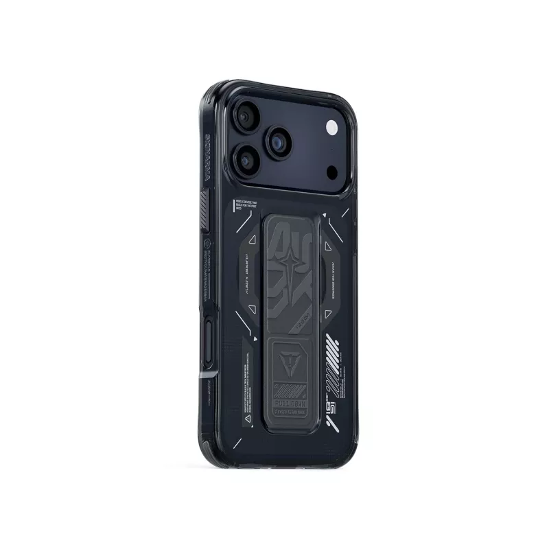 SKINARMA Helio Dėklas, skirtas iPhone 17 Pro, su magnetiniu įkrovimu ir rankenos stovu, Graphite