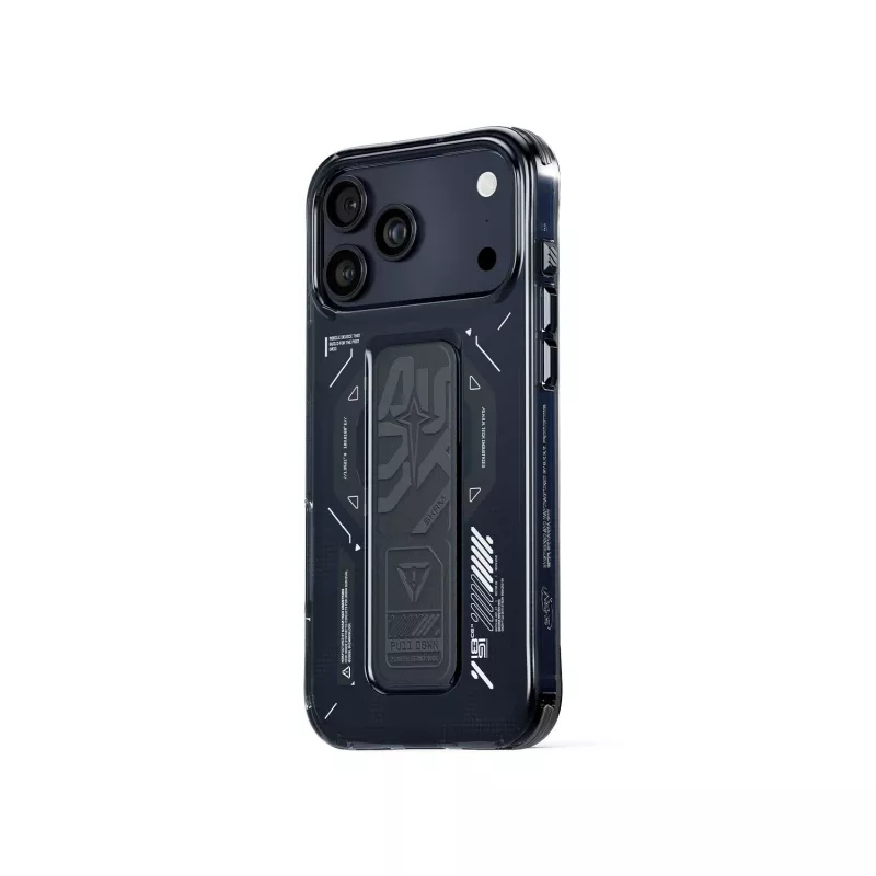 SKINARMA Helio Dėklas, skirtas iPhone 17 Pro, su magnetiniu įkrovimu ir rankenos stovu, Graphite