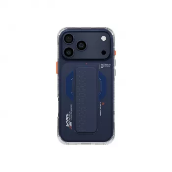 Skinarma Haxa Magnetinis Įkrovimo + Grip Stovo Dėklas, skirtas Apple iPhone 17 Pro Max, Mėlynas