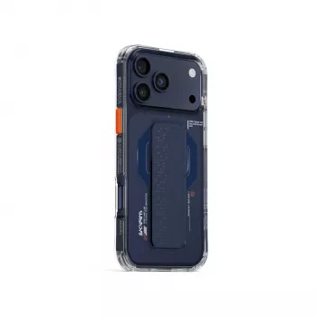 Skinarma Haxa Magnetinis Įkrovimo + Grip Stovo Dėklas, skirtas Apple iPhone 17 Pro Max, Mėlynas