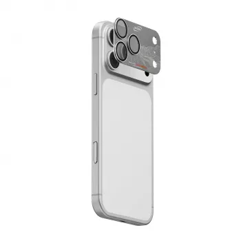 Skinarma Sonix Full Aluminium Camera Lens Protector, iPhone 15 Pro Max, sidabrinis
