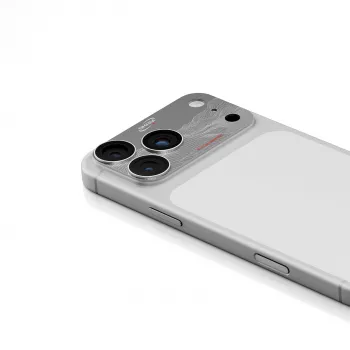 Skinarma Sonix Full Aluminium Camera Lens Protector, iPhone 15 Pro Max, sidabrinis