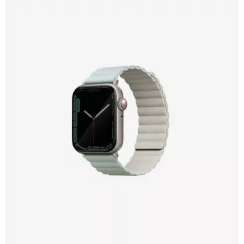 UNIQ Revix Reversible Magnetic Watch Strap, skirta Apple Watch Series 1/2/3/4/5/6/7/8/9/SE/SE2/SE3 38/40/41mm - Sage Green/Beige