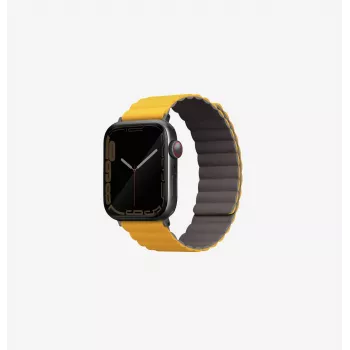 UNIQ Revix Reversibilus magnetinis dirželis, skirtas Apple Watch Series 1/2/3/4/5/6/7/8/9/SE/SE2/SE3/Ultra/Ultra 2/Ultra 3 42/44/45/49mm - Garstyčių/Khaki