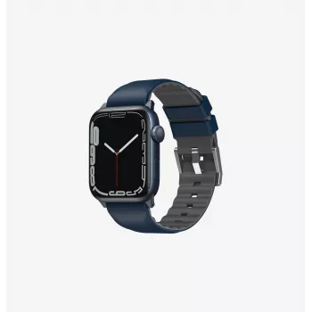 UNIQ Linus Apple Watch Strap Airosoft Silicone Nautical Blue 42/44/45/49mm