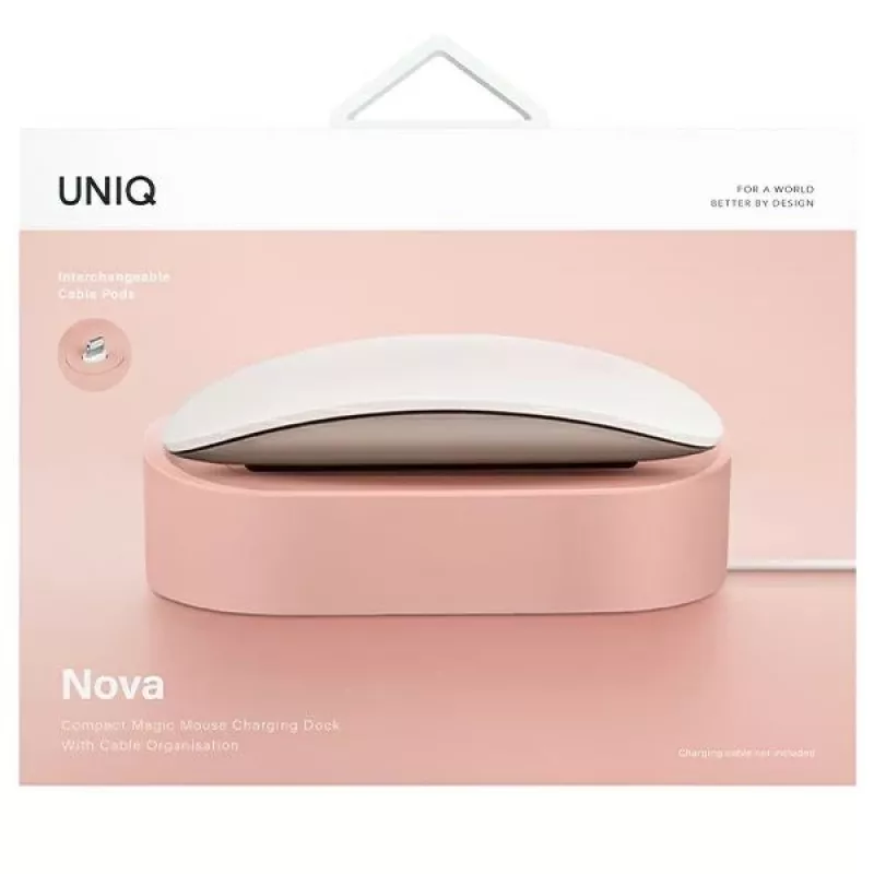 UNIQ Nova Wireless Charging Dock for Apple Magic Mouse 2 - Pink