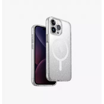 UNIQ LifePro Xtreme Dėklas, skirtas iPhone 15 Pro Max 6,7 colio, su MagClick įkrovimu, permatomas, blizgantis
