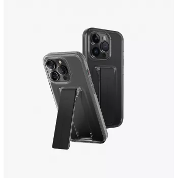 UNIQ Heldro Mount with Stand Case, skirta iPhone 15 Pro Max 6,7 colio, Lucent Clear
