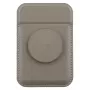 UNIQ Flixa Magnetinė Kortelių Piniginė su Pėdeliu Flint Grey MagSafe