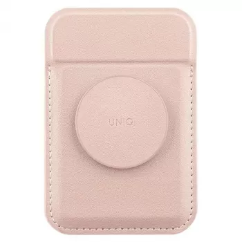UNIQ Flixa Magnetinė kortelių piniginė su atlenkiama kojelė Blush Pink MagSafe