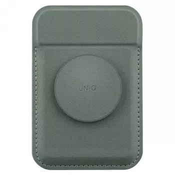 UNIQ Flixa Magnetinė Kortelių Piniginė su Atramėle Kerpių Žalia (Lichen Green) MagSafe