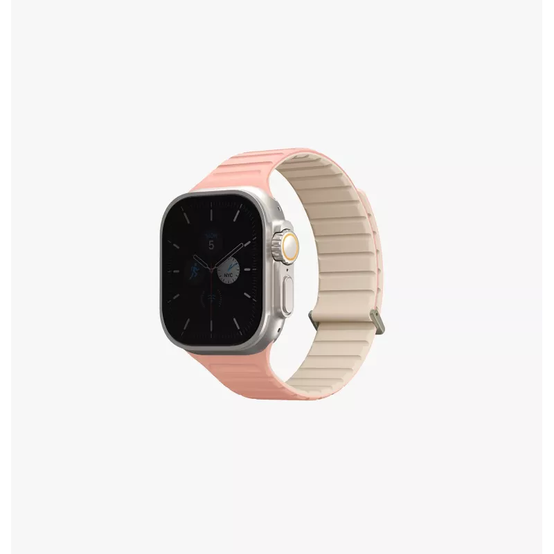 UNIQ Revix Evo Reversible Magnetic Silicone Strap for Apple Watch Series 1/2/3/4/5/6/7/8/9/SE/SE2/SE3/Ultra/Ultra2/Ultra3 42/44/45/49mm Viridian Green / Burnt Yellow