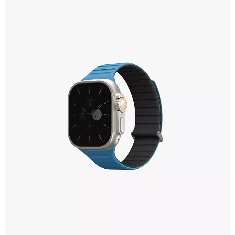 UNIQ Revix Evo Reversible Magnetic Silicone Strap for Apple Watch Series 1/2/3/4/5/6/7/8/9/SE/SE2/SE3/Ultra/Ultra2/Ultra3 42/44/45/49mm Viridian Green / Burnt Yellow