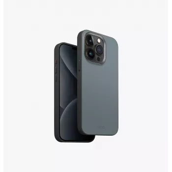 UNIQ Lyden DS Magclick Dėklas su Įkrovimu, Skirtas iPhone 15 Pro Max 6,7 colio, WASHED BLUE-BLACK