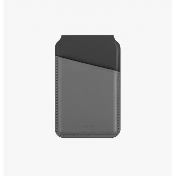 UNIQ Lyden DS Magnetinė piniginė-stovas su RFID apsauga, skirta MagSafe, anglies pilkai juoda