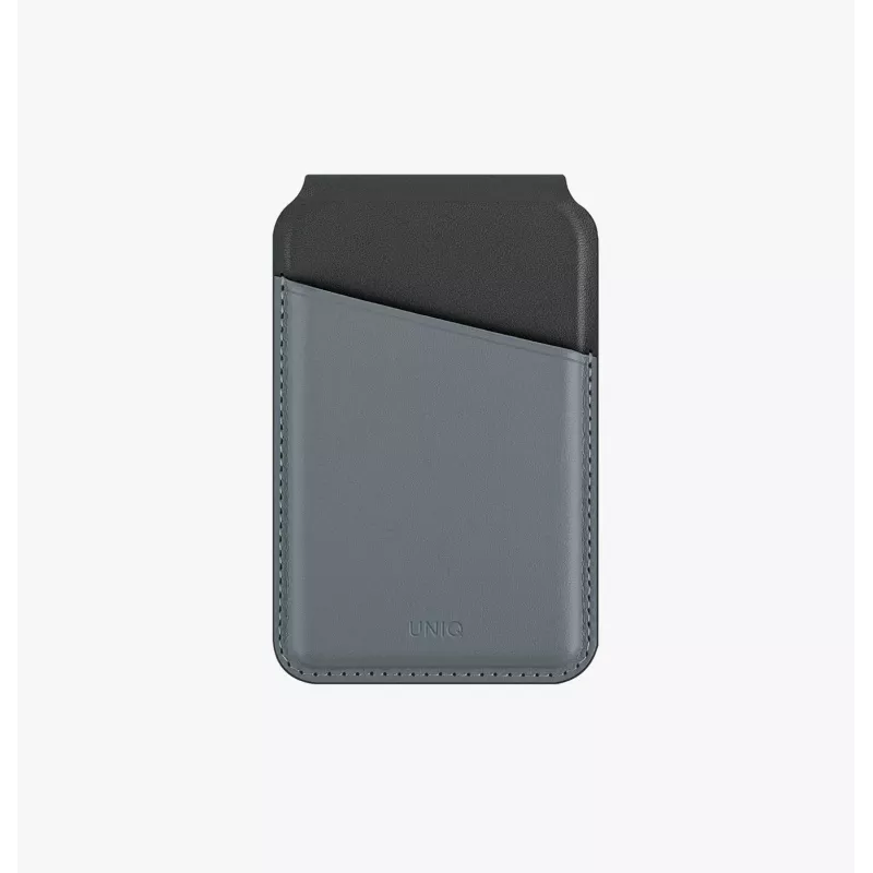 UNIQ Lyden DS Magnetinė piniginė-stovas su RFID apsauga, skirta MagSafe, anglies pilkai juoda