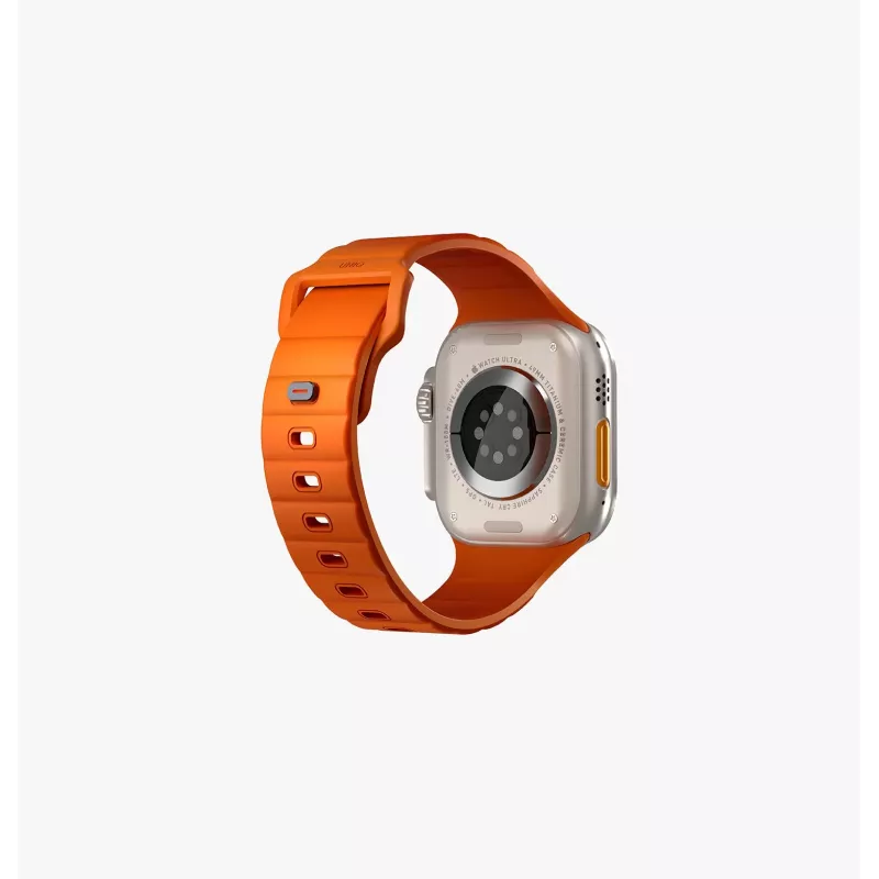 UNIQ Stride Apple Watch Series 1/2/3/4/5/6/7/8/9/SE/SE2/SE3/Ultra/Ultra 2/Ultra 3 42/44/45/49mm FKM Rubber Strap Volt Orange
