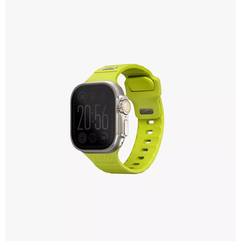 UNIQ Stride Apple Watch Series 1/2/3/4/5/6/7/8/9/SE/SE2/SE3/Ultra/Ultra 2/Ultra 3 42/44/45/49mm FKM Rubber Strap Volt Orange