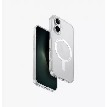 UNIQ Clario Dėklas, skirtas Apple iPhone 16 6.1 colio, MagClick įkrovimui, permatomas