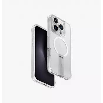 UNIQ Eleva with Vertica Stand Case, skirta Apple iPhone 16 Pro 6,3 colio, Lucent Clear
