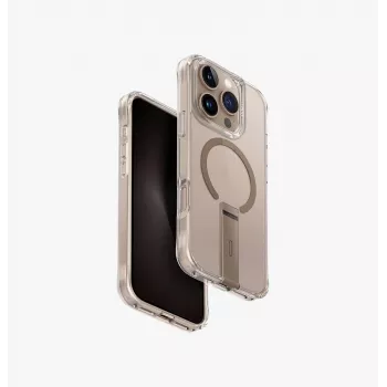 UNIQ Eleva with Vertica Stand Case, skirta Apple iPhone 16 Pro 6,3 colio, Lucent Clear